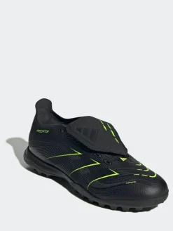 adidas Black/Grey Adult Predator League Fold-Over Tongue Turf Boots^ Soccer Cleats