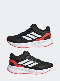 Clearance adidas Black/Red Runfalcon 5 Elastic Lace Running Kids Trainers