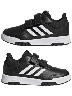 adidas Black/White Hook and Loop Tensaur Kids Trainers^BOY Sneakers|Sneakers