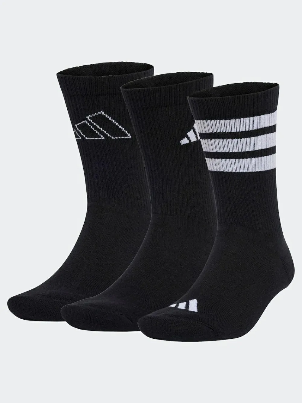 New adidas Logo Socks 3 Pack Black/White