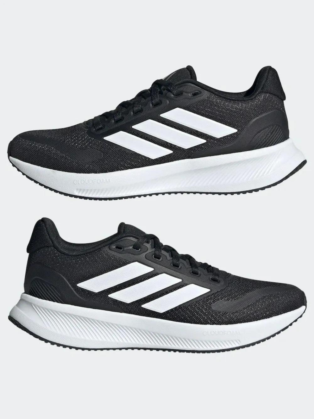 Outlet adidas Black/White Runfalcon 5 Lace Running Junior Trainers
