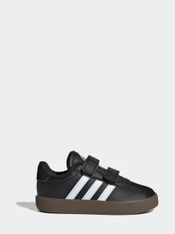 Discount adidas Black/White VL Court 3.0 Hook and Loop Infant Trainers
