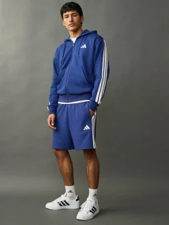 adidas Blue Essential 3-Stripes French Terry Shorts^ Shorts