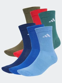 Online adidas Blue Logo Crew Socks 6 Pack