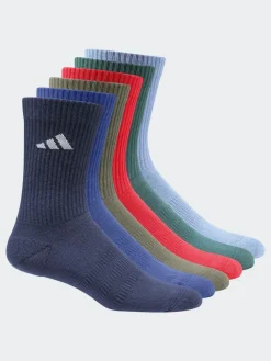 Online adidas Blue Logo Crew Socks 6 Pack