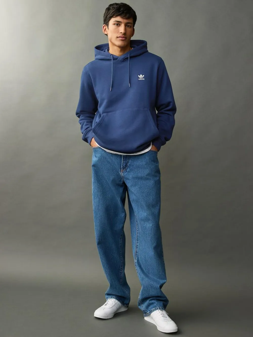 adidas originals adidas Blue Trefoil Essentials Hoodie^ Sweatshirts & Hoodies|Sweatshirts & Hoodies