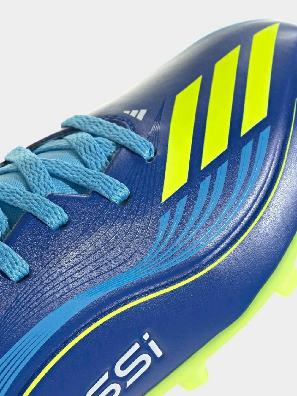 adidas Blue/Yellow Kids F50 Messi League Firm/Multi Ground Boots^ Soccer Cleats