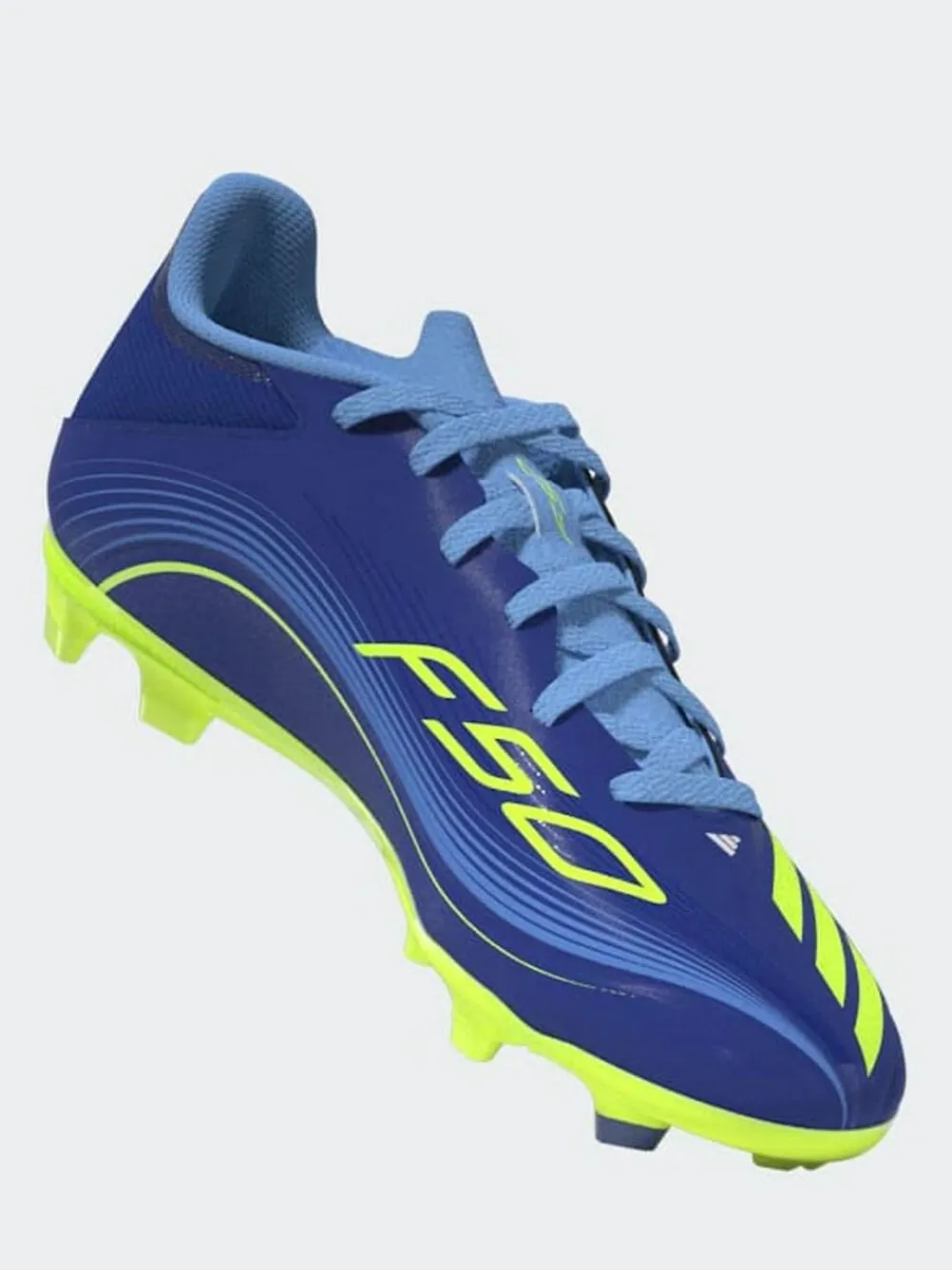 adidas Blue/Yellow Kids F50 Messi League Firm/Multi Ground Boots^ Soccer Cleats