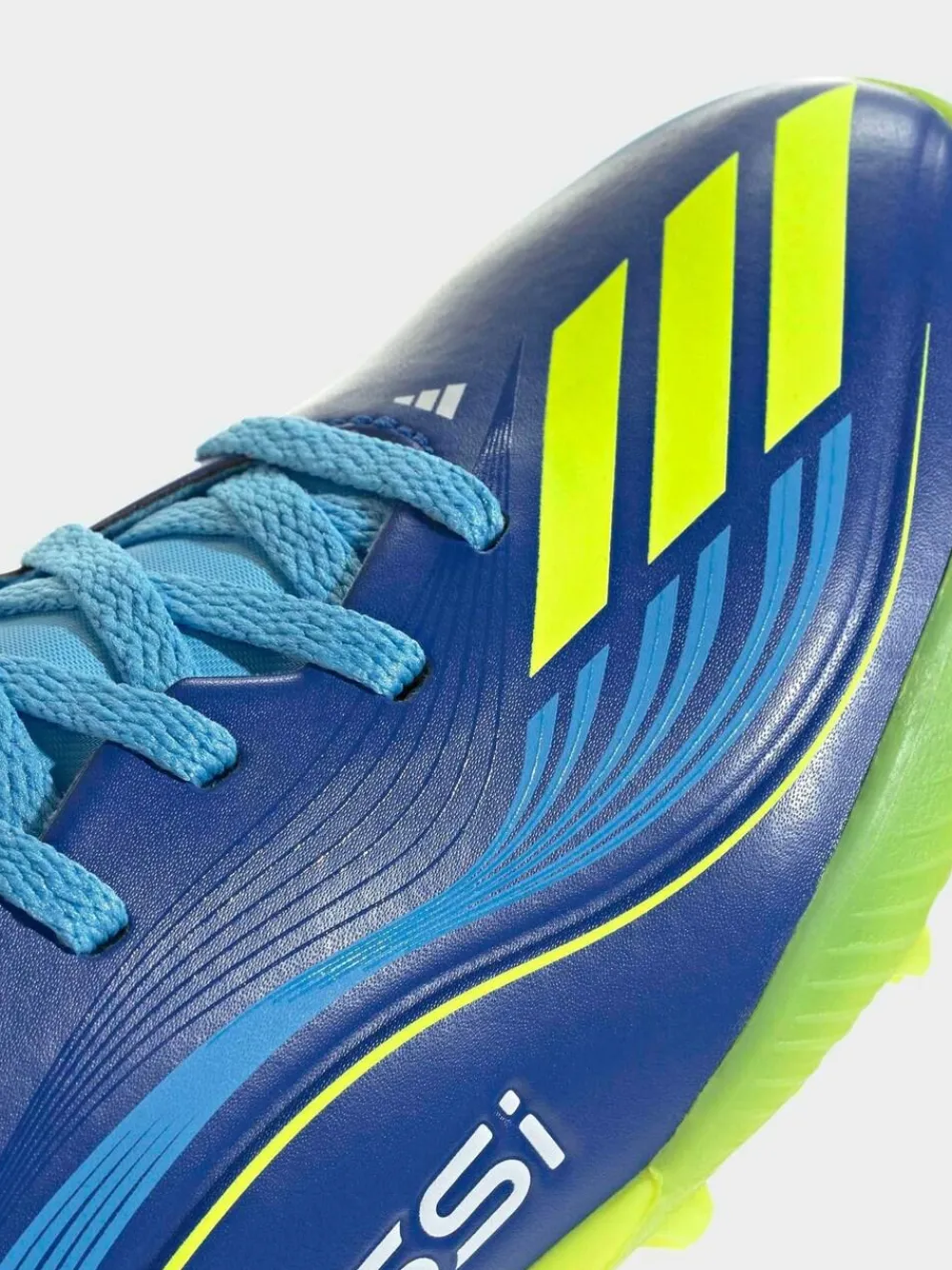 adidas Blue/Yellow Kids F50 Messi League Turf Boots^ Soccer Cleats