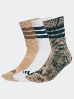 New adidas Brown Stonewash Crew Socks 3 Pack
