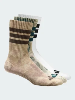 New adidas Brown Stonewash Crew Socks 3 Pack