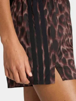 Sale adidas Workout Essentials Leopard Woven Shorts Brown