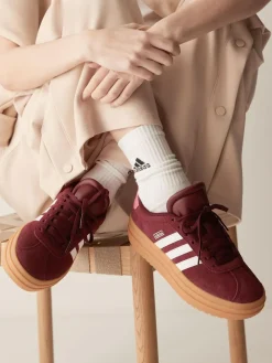 adidas Burgundy Red VL Court Bold Lace Junior Trainers^ Sneakers
