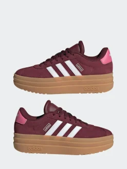 adidas Burgundy Red VL Court Bold Lace Junior Trainers^ Sneakers