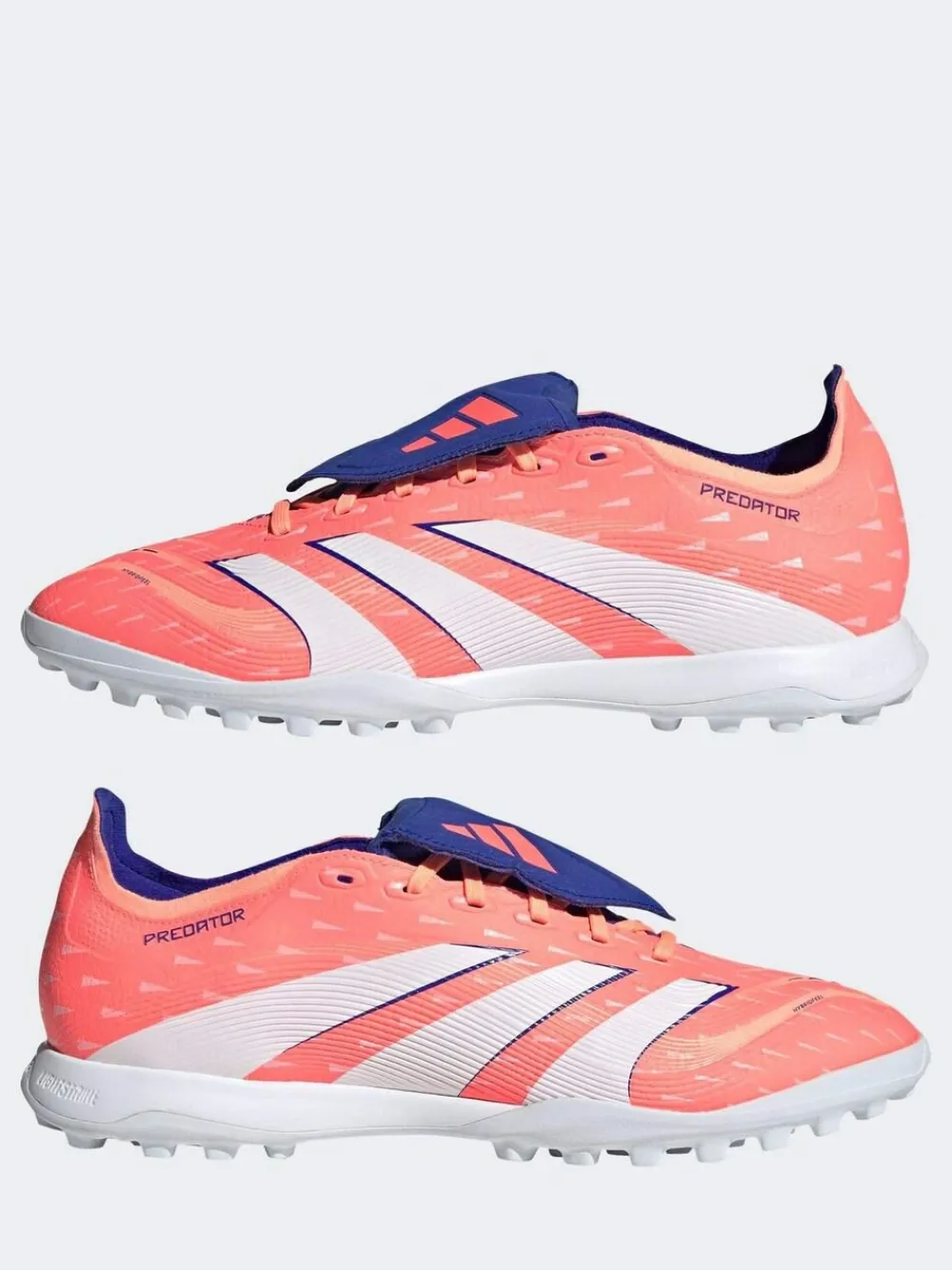 adidas Coral/White Adult Predator League Fold-Over Tongue Turf Boots^ Soccer Cleats