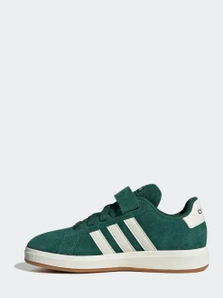 Outlet adidas Green Grand Court 00s Suede Elastic Lace Kids Trainers
