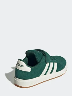 Outlet adidas Green Grand Court 00s Suede Elastic Lace Kids Trainers