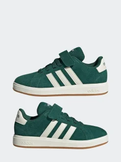 Outlet adidas Green Grand Court 00s Suede Elastic Lace Kids Trainers
