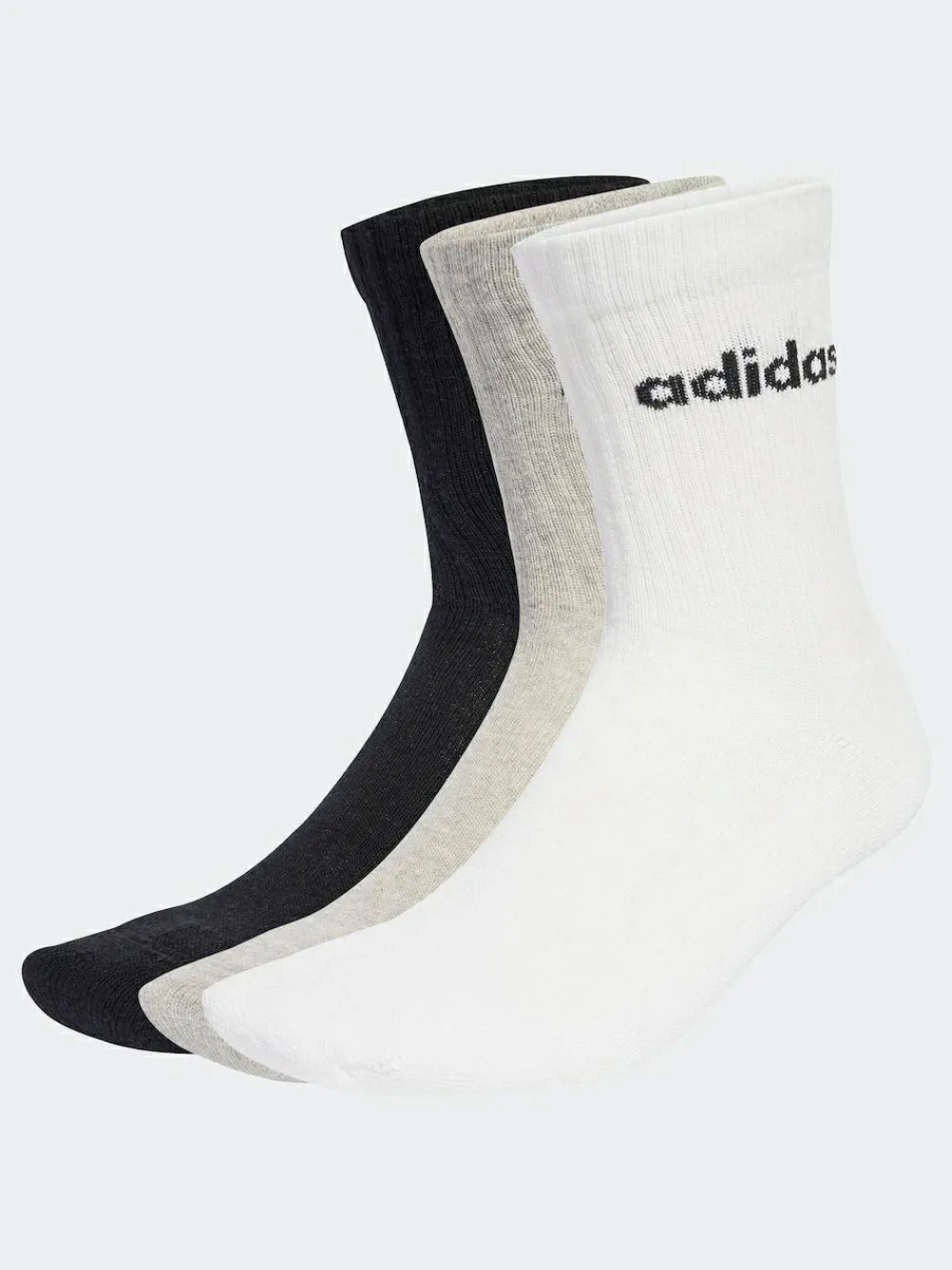 Discount adidas Linear Crew Socks Cushioned Socks 6 Pack Grey