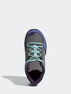 adidas Grey/Blue/Purple Terrex Ax4r Mid Hiking Kids Boots^BOY Boots|Boots
