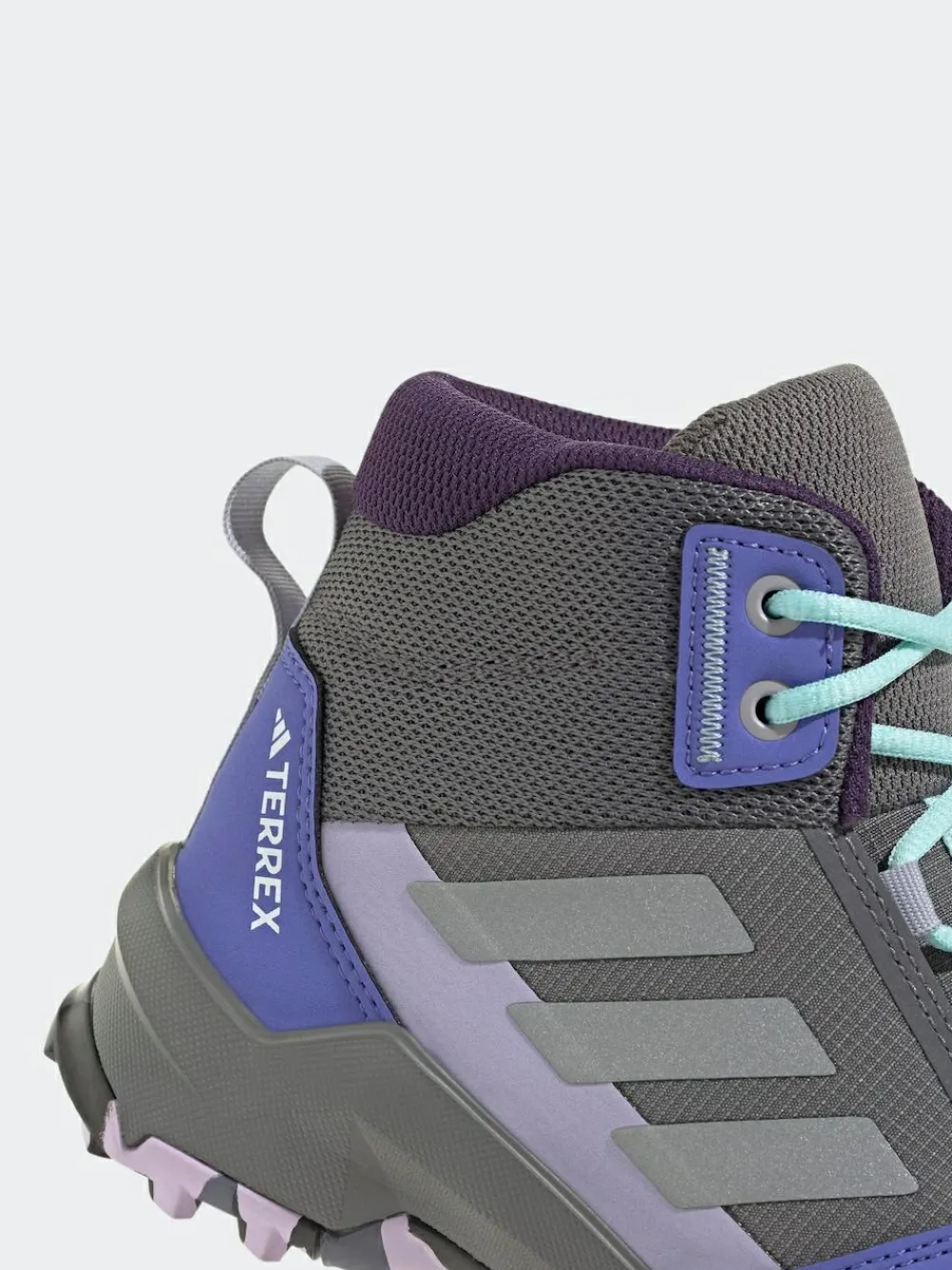 adidas Grey/Blue/Purple Terrex Ax4r Mid Hiking Kids Boots^BOY Boots|Boots