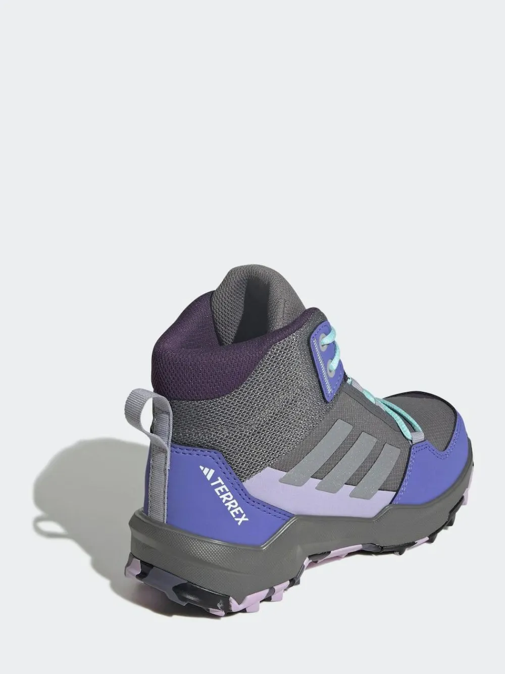 adidas Grey/Blue/Purple Terrex Ax4r Mid Hiking Kids Boots^BOY Boots|Boots