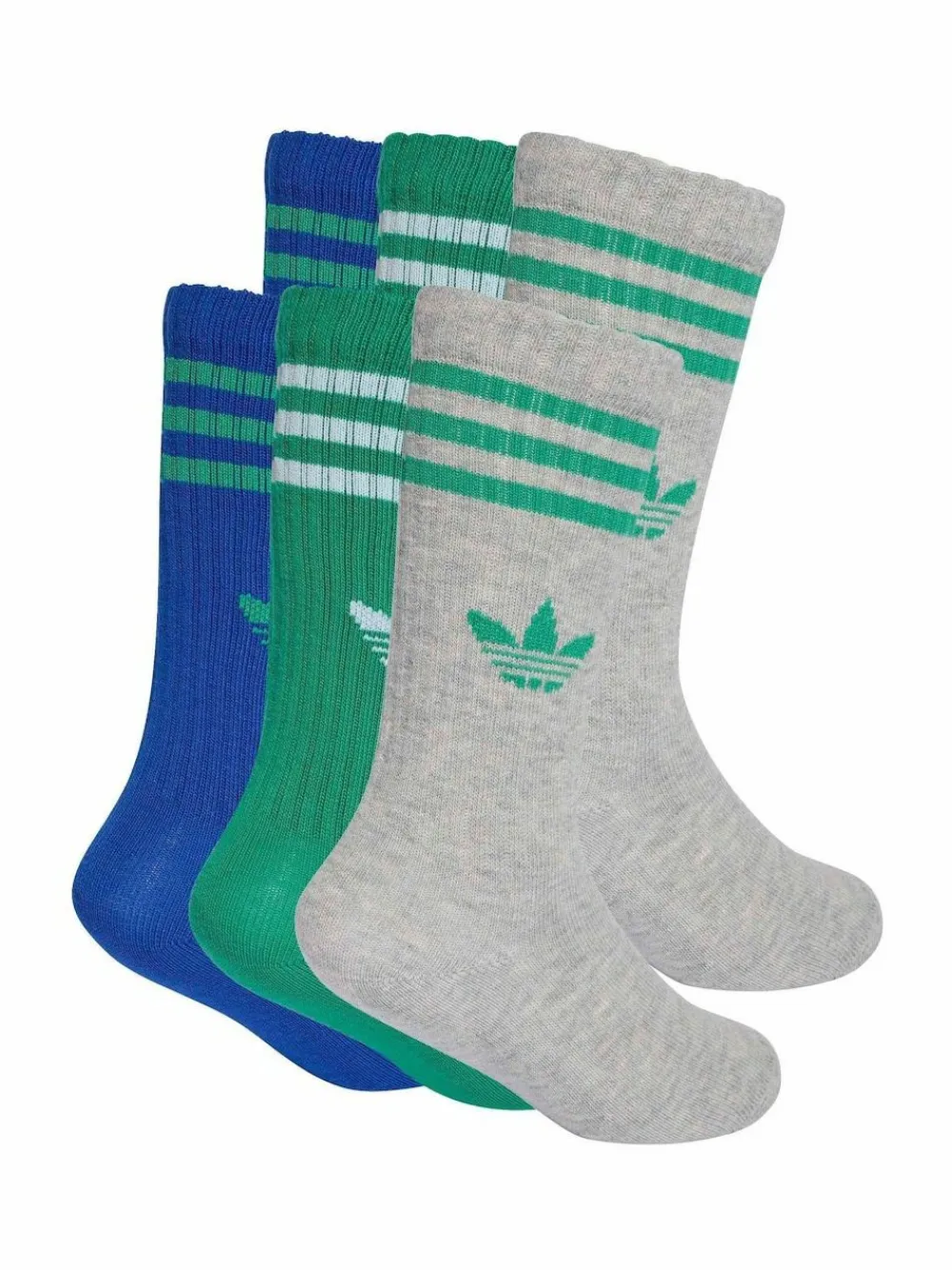 Clearance adidas 6 Pack Kids 3-Stripe Crew Socks 6 Pack Multi Colour