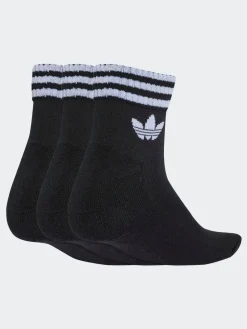 Discount adidas originals Ankle 3-Stripes Crew Socks 3 Pairs Black