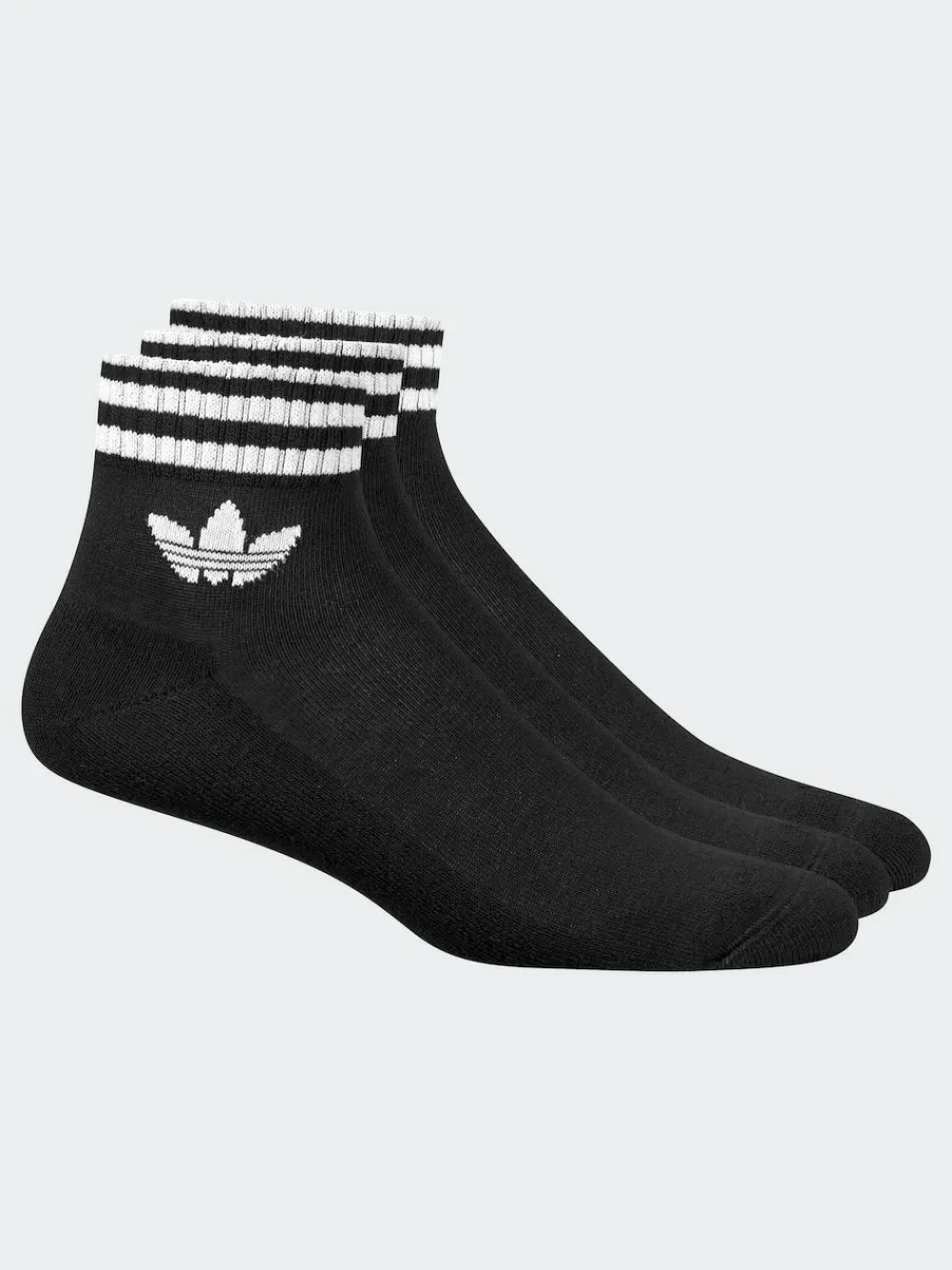 Discount adidas originals Ankle 3-Stripes Crew Socks 3 Pairs Black