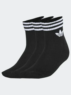 Discount adidas originals Ankle 3-Stripes Crew Socks 3 Pairs Black