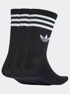 New adidas originals Black Crew 3-Stripes Crew Socks 3 Pairs