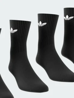 Sale adidas Originals Black Dark Trefoil Crew Socks 6 Pack