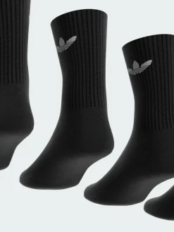Sale adidas Originals Black Dark Trefoil Crew Socks 6 Pack