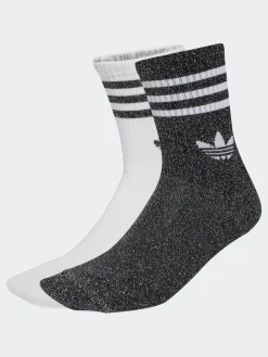 Clearance adidas originals Black 3-Stripe Glitter Crew Socks