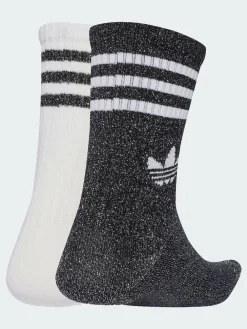 Clearance adidas originals Black 3-Stripe Glitter Crew Socks