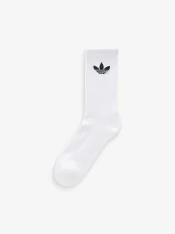 Best adidas Originals Black Trefoil Crew Socks 6 Pack