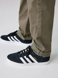 Discount adidas originals Black/White Gazelle Junior Trainers