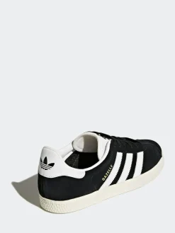 Discount adidas originals Black/White Gazelle Junior Trainers