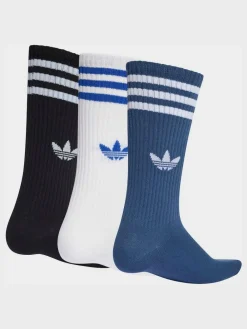 Online adidas originals 3 -Stripe High Crew Socks 3 Pack Blue/Black