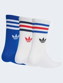 Online adidas originals Dark Blue/White Crew 3-Stripes Crew Socks 3 Pairs