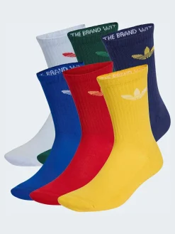 adidas Originals Light Blue Trefoil Crew Socks 6 Pack^ Socks|Socks