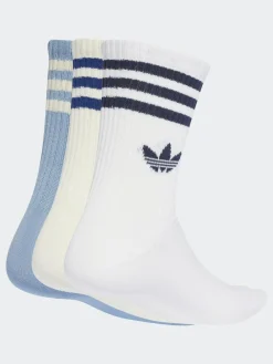 Discount adidas originals Light White Crew 3-Stripes Crew Socks 3 Pairs