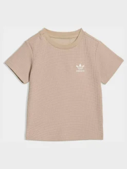 Hot adidas originals Waffle T-Shirt and Shorts Set Neutral
