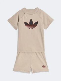 Sale adidas originals Trefoil Top and Shorts Infant Set Neutral