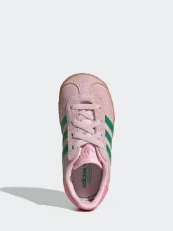 Best adidas originals Pink/Green Gazelle Comfort Closure Elastic Laces Infant Trainers