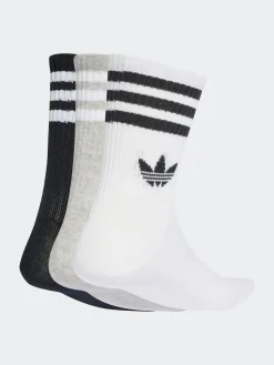 New adidas originals White Chrome Crew 3-Stripes Crew Socks 3 Pairs