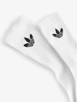 adidas Originals White Trefoil Crew Socks 6 Pack^Women Socks & Tights