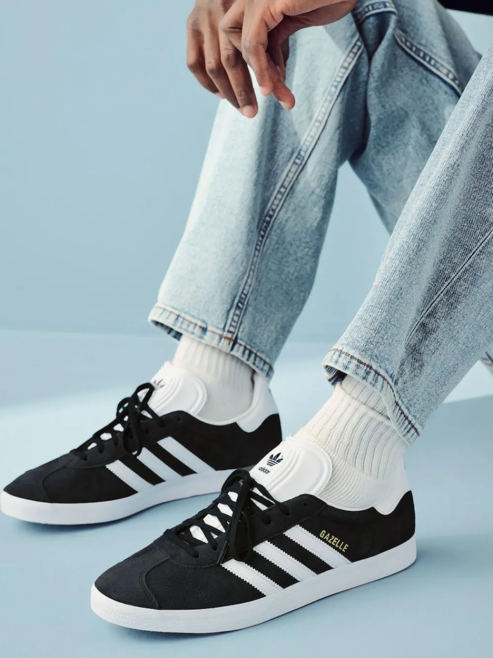 adidas originals White/Black Gazelle Trainers^ Sneakers