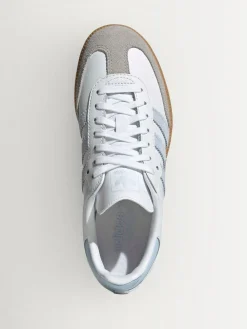Hot adidas originals Samba OG Junior Trainers White/Grey/Pale Blue
