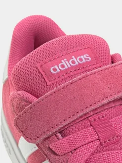 adidas Pink Grand Court 00s Suede Elastic Lace Kids Trainers^BOY Sneakers